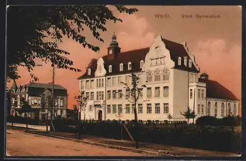 AK Werl, Partie am Städt. Gymnasium