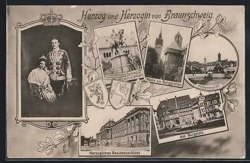 AK Braunschweig, Burggraben, Am Burgplatz, Herzogliches Residenzschloss