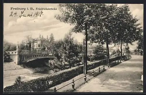 AK Freiburg i. B., Friedrichsbrücke