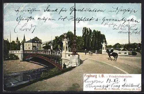 AK Freiburg i. B., Friedrichsbrücke