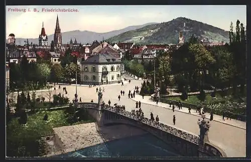 AK Freiburg / Breisgau, Friedrichsbrücke aus der Vogelschau