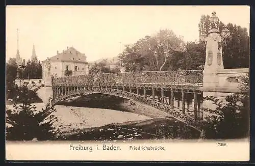 AK Freiburg / Breisgau, Teilansicht mit Friedrichsbrücke