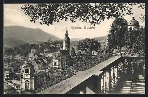 AK Baden Baden, Ortsansicht aus der Vogelschau