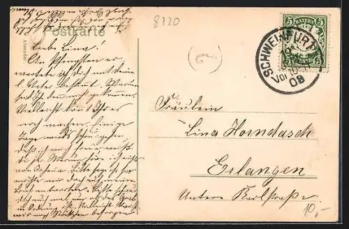 AK Schweinfurt, Partie am Main mit Dampfer