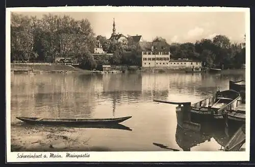 AK Schweinfurt, Mainpartie, Ortsansicht