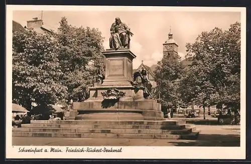 AK Schweinfurt a. Main, Friedrich-Rückert-Denkmal