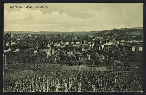 AK Würzburg, Blick vom Steinberg auf den Ort