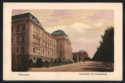 AK Würzburg, Universität mit Justizgebäude