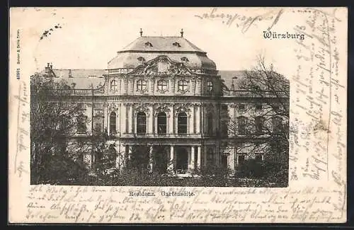 AK Würzburg, Residenz, Gartenseite