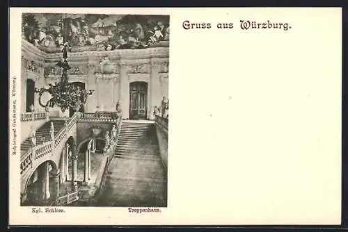 AK Würzburg, Königliches Schloss, Treppenhaus