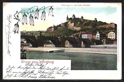 AK Würzburg, Festung mit der alten Brücke
