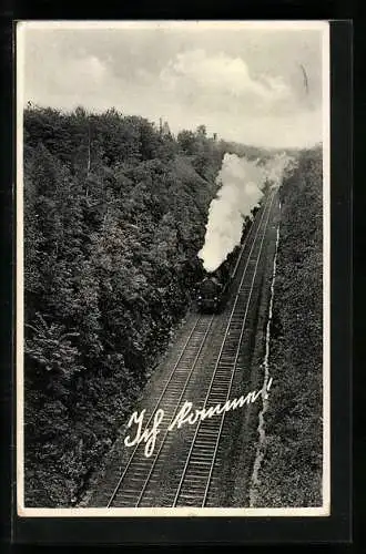 AK Eisenbahn unter Volldampf