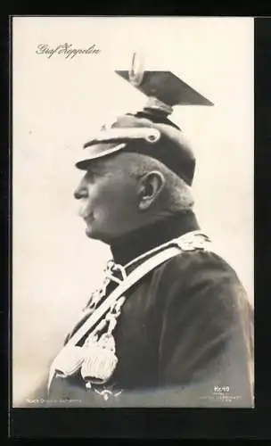 AK Portrait Graf Zeppelin in Uniform und Tschapka
