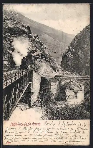 AK Faido-Rodi., Dazio Grande, Eisenbahnbrücke