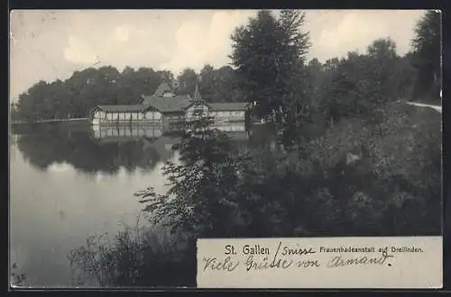 AK St. Gallen, Frauenbadeanstalt auf Dreilinden