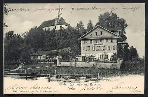 AK Flüeli-Ranft, Gasthaus & Kapelle