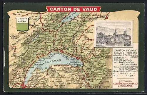 AK Lausanne, Chateau et Cathédrale, Canton de Vaud