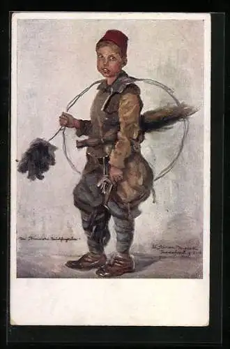 AK Schornsteinfeger mit Utensilien