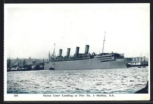 AK Halifax, Ocean Liner landing at Pier No. 2