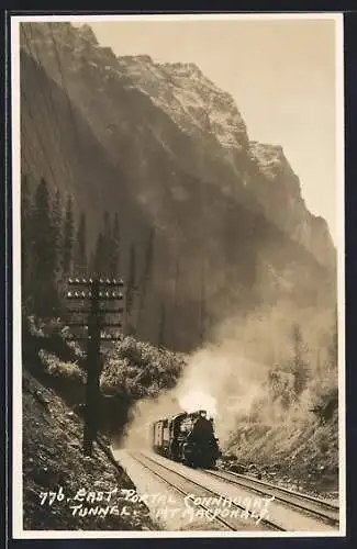 AK Mt. Macdonald, East Portal Connaught Tunnel, Eisenbahn