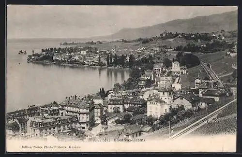 AK Montreux-Clarens, Ortsansicht aus der Vogelschau
