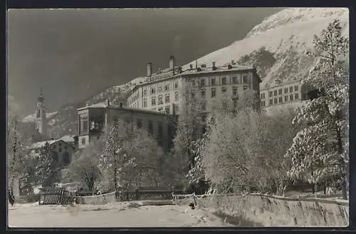 AK Samedan, Hotel Bernina mit Piz Padella