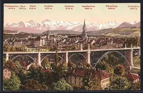 AK Bern, Stadtansicht mit Alpenpanorama
