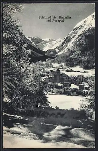 AK Rosegtal, Schloss-Hotel Enderlin im Schnee