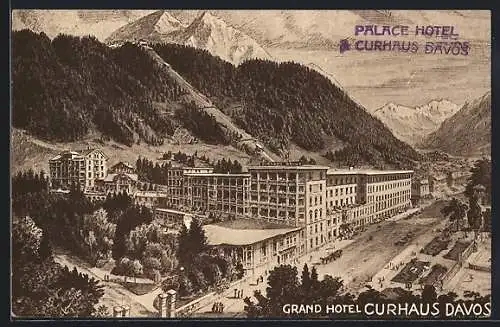 AK Davos, Blick auf das Grand Hotel Curhaus
