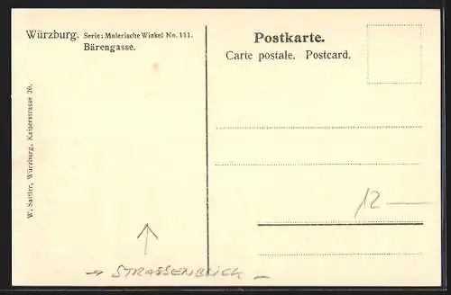 AK Würzburg, Partie in der Bärengasse