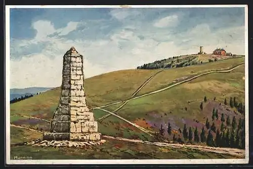 Künstler-AK Feldberg /Schwarzwald, Denkmal, Feldberghaus