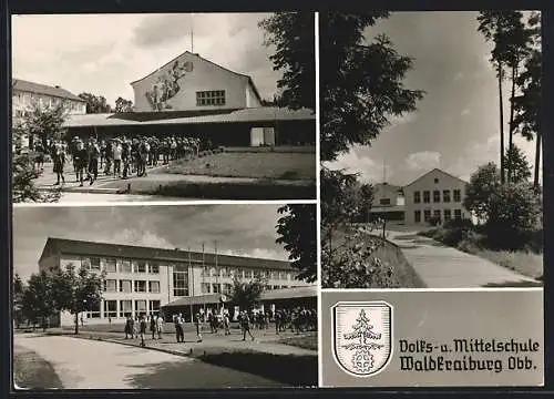 AK Waldkraiburg / Obb., Volks- und Mittelschule