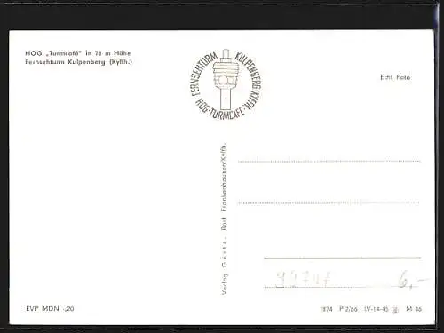 AK Kulpenberg, Fernsehturm, HOG-Turmcafe, Inneres