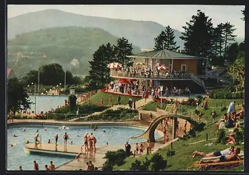 AK Bad Kissingen, Terrassen-Schwimmbad am Ballinghain