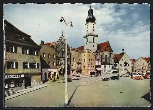 AK Cham /Bayer. Wald, Café Theo Gross am Marktplatz