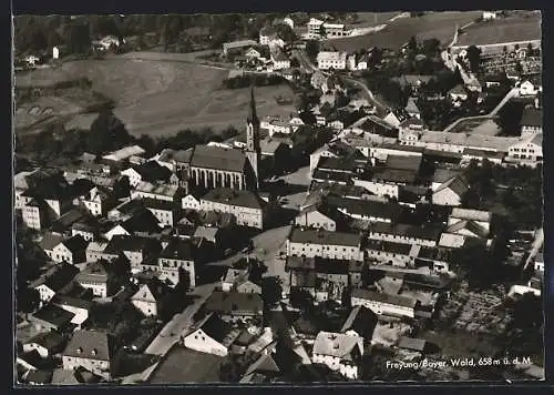 AK Freyung, Teilansicht mit Kirche