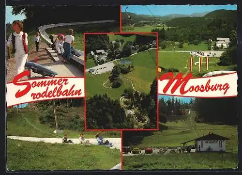 AK Moosburg /Kärnten, Sommerrodelbahn mit Besuchern