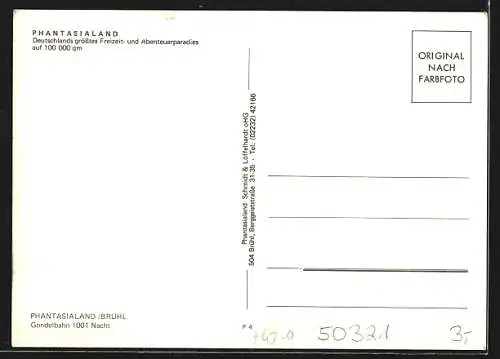 AK Brühl / Köln, Gondelbahn 1001 Nacht im Phantasialand