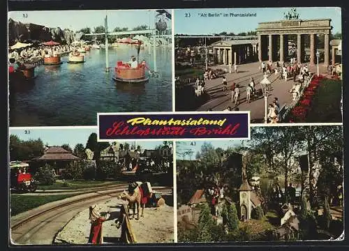 AK Köln-Brühl, Zwergenstadt, Alt Berlin & Old Timer im Phantasialand