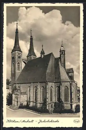 AK Köthen /Anhalt, Partie an der Jakobskirche