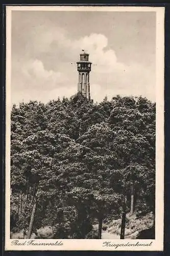 AK Bad Freienwalde, Blick auf das Kriegerdenkmal