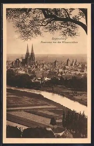 AK Regensburg, Panorama von den Winzererhöhen