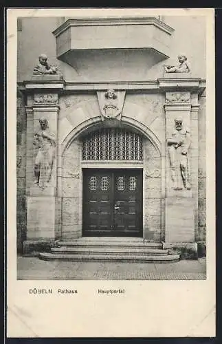 AK Döbeln, Rathaus, Hauptportal