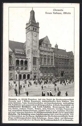 AK Chemnitz, Neues Rathaus, Ostseite