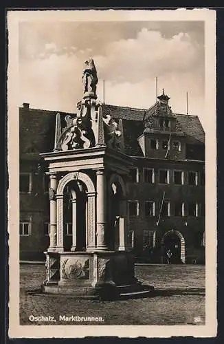 AK Oschatz, Partie am Marktbrunnen