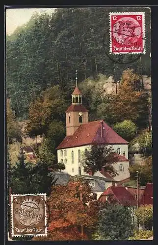 Künstler-AK Photochromie Nr. 3539: Oybin, Kirche