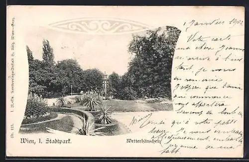 AK Wien, Wetterhäuschen im Stadtpark