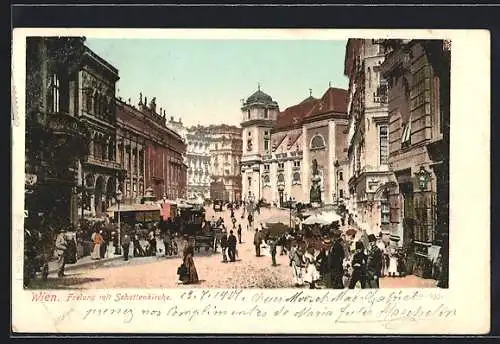 AK Wien, Freiung mit Schottenkirche