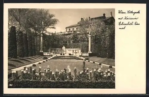AK Wien, Volksgarten mit Kaiserin Elisabeth-Denkmal