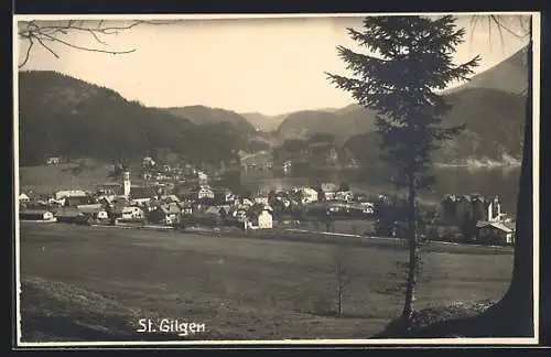 AK St. Gilgen, Teilansicht mit Kirche